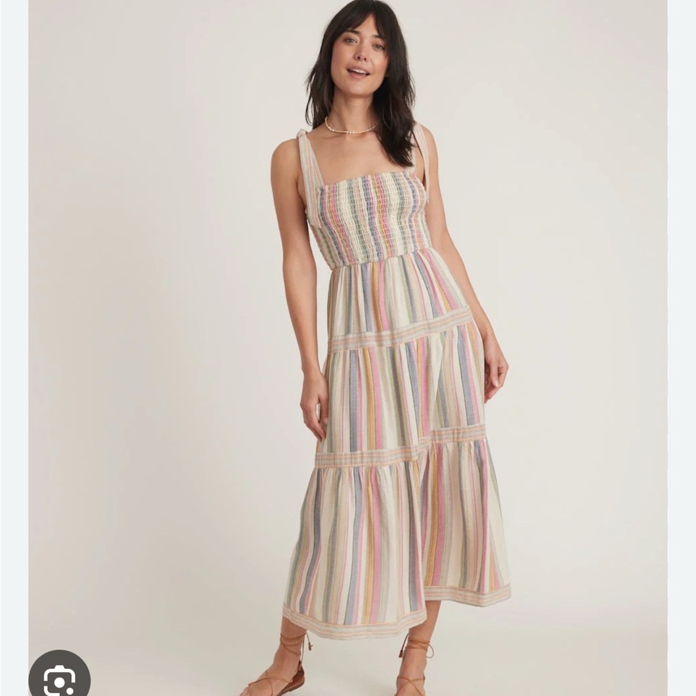 Marine Layer Multi-Colored Tiered Maxi Sundress